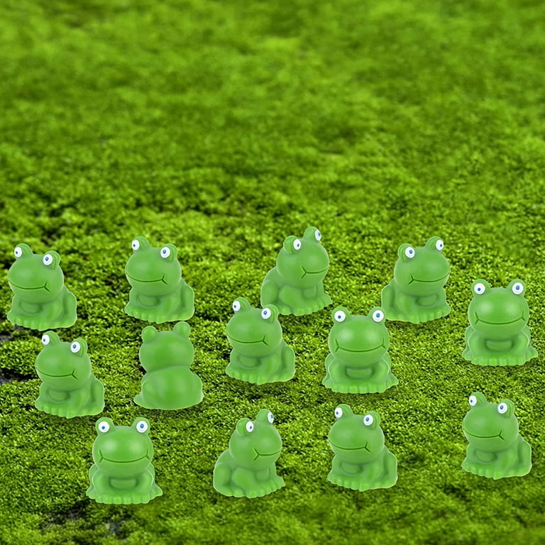 Exasinine 20 Pcs Resin Mini Frogs Green Frog Miniature Figurines Animals  Model Fairy Garden Miniature Moss Landscape DIY Terrarium Crafts Ornament