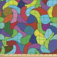 thumbnail image 2 of Abstract Fabric by the Yard, Modern Colorful Absurd Random Repetitive Geometrical Shapes Creative Composition, Upholstery Fabric for Dining Chairs Home Decor Accents, Multicolor by Ambesonne, 2 of 5
