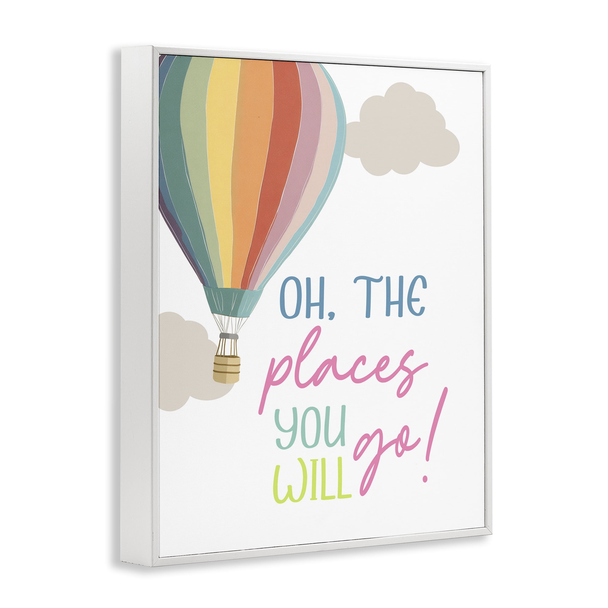 Stupell Industries The Places You Will Go White Framed Giclee Art, design by Christine Simpson Art