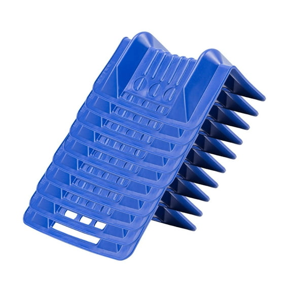 (10 Pack) 4" x 4" x 10" Blue Corner Protector V Shaped Flatbed Edge Guards with Carrying Case - Cargo Load Corner Edge Protector and Tie-Down Strap Guard for Flatbed