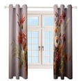 thumbnail image 3 of Blackout Curtains for Bedroom Watercolor Wildflowers Full Room Darkening Grommet Curtains for Living Room,Thermal Insulated Ombre Drapes, 3 of 7