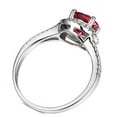 thumbnail image 3 of 1 Carat Round cut Red Ruby and Diamond Halo Engagement Ring in White Gold for Women, 3 of 4