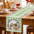 thumbnail image 5 of Easter Bunny Table Runner - 36 Inch Long Spring Easter Eggs Chick Floral Sage Green Check Cotton and Linen Blended Dress Scarves Farmhouse Table Runner for Kitchen Dining, Coffee Table, 13" x 36", 5 of 8