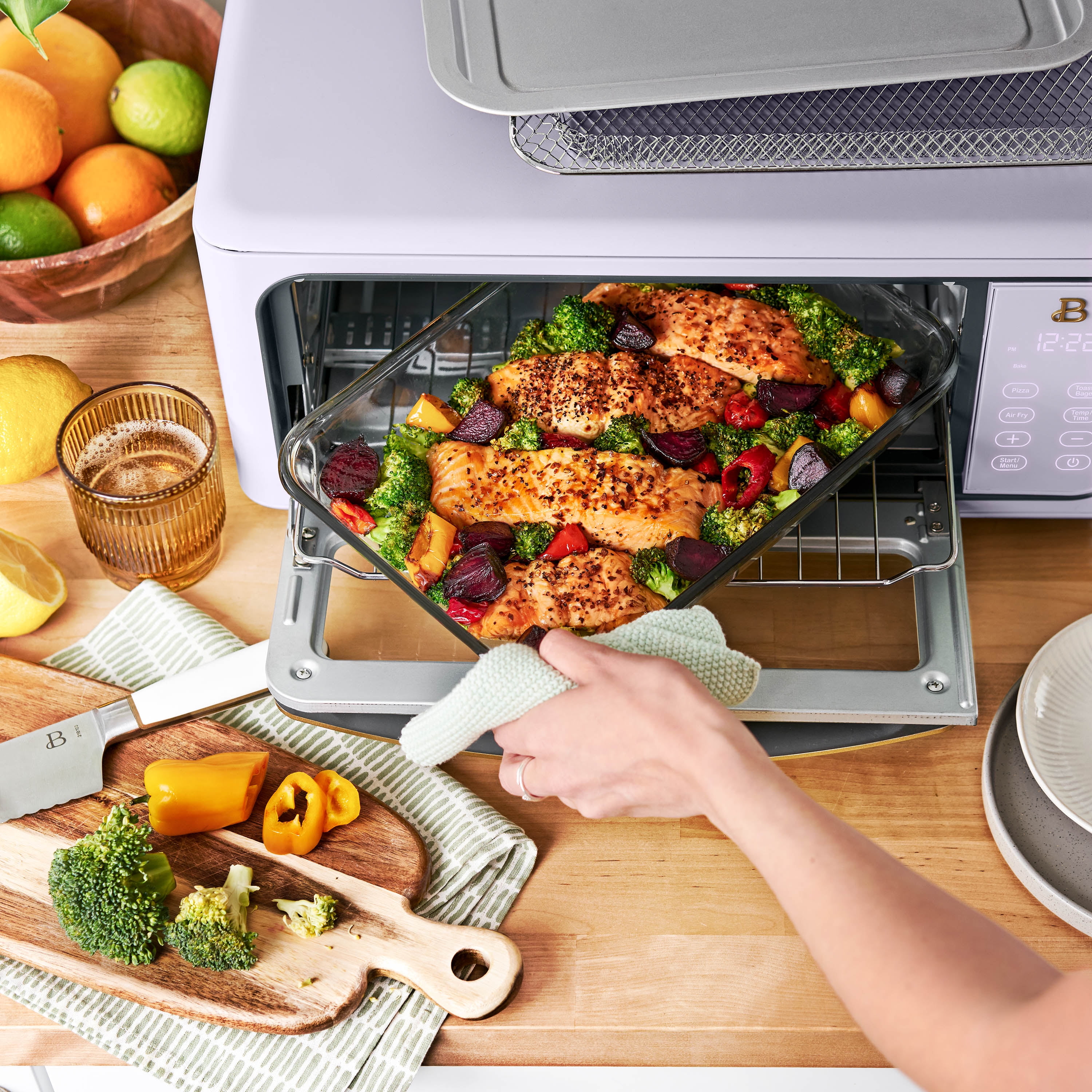 Beautiful Infrared Air Fry Toaster Oven, 9-Slice, 1800 W, Lavender by Drew Barrymore