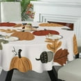 thumbnail image 5 of Eveokoki Fall Round Tablecloth,Harvest Tablecloth 60 inch,Pumpkins And Leaves Indoor or Outdoor Holiday Table Harvest Fall Decorations for Home,Dinner, 5 of 5