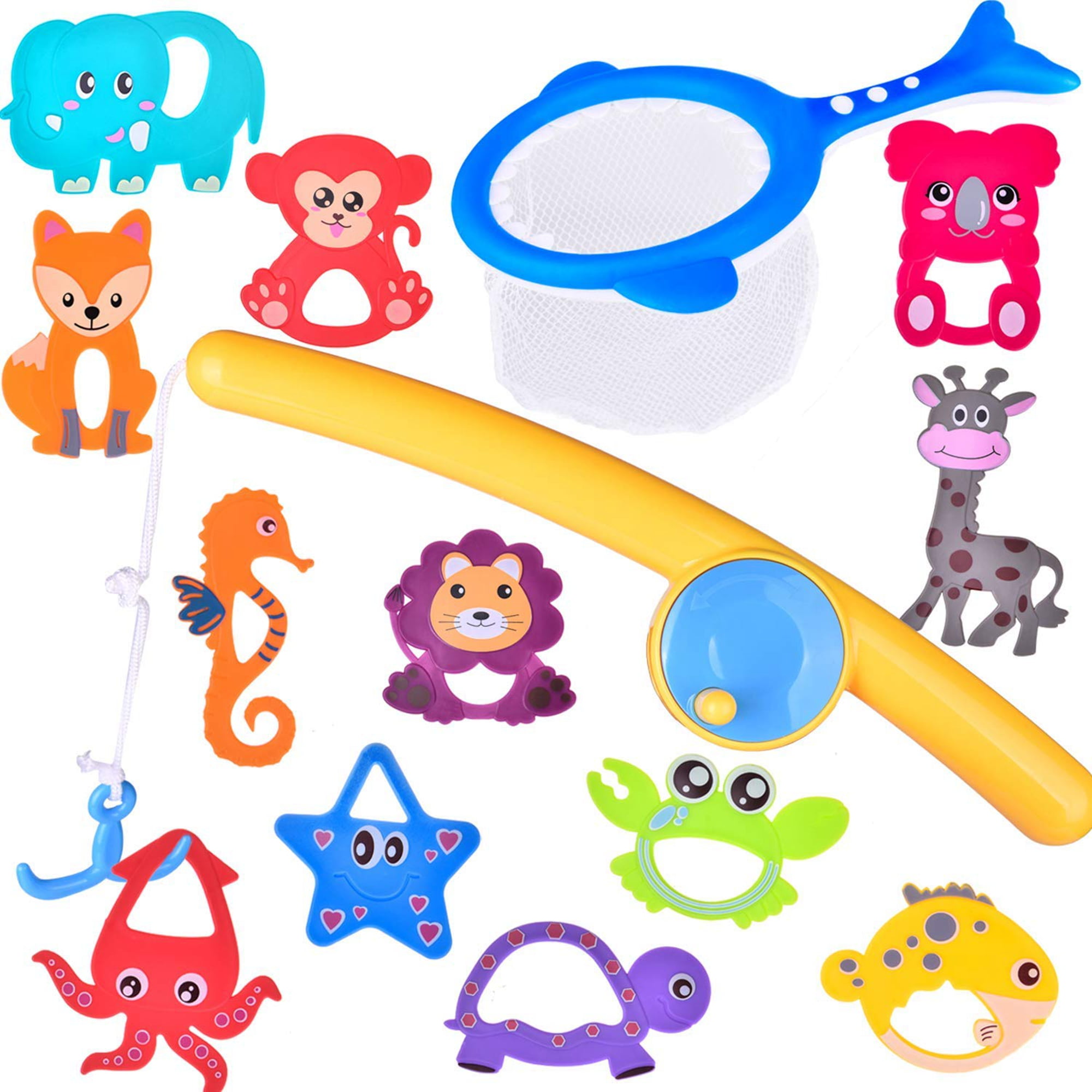 Bath Toy for Kids Fishing Floating Squirts Toy and Water Scoop With