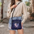 thumbnail image 5 of LedBack Butterfly Moon Rose Print Leather Crossbody Handbags Purses Lightweight Sling Shoulder Bag Multi Pocket Hobo Bag Satchel Purse with Adjustable Strap, Purple, 5 of 7