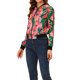 thumbnail image 4 of Chaqueta bomber para mujer Inspire Chic, corte ajustado, ligera, con cremallera, talla XS, verde y rosa, 4 of 7