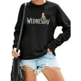 thumbnail image 4 of Women'S Wednesday Graphic Sweatshirt - Halloween Movie Inspired Pullover, Soft Everyday Fall Winter Sweater for Women, Cozy Casual Crewneck Top for Casual Attire, 4 of 6