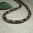 thumbnail image 4 of Unique Handmade Men’s Hematite and Wood Beaded Necklace – 18 inch, 4 of 5