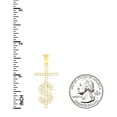 thumbnail image 4 of 10kt Yellow Gold Mens Cubic-Zirconia Dollar Sign Cross Religious Charm Pendant, 4 of 5