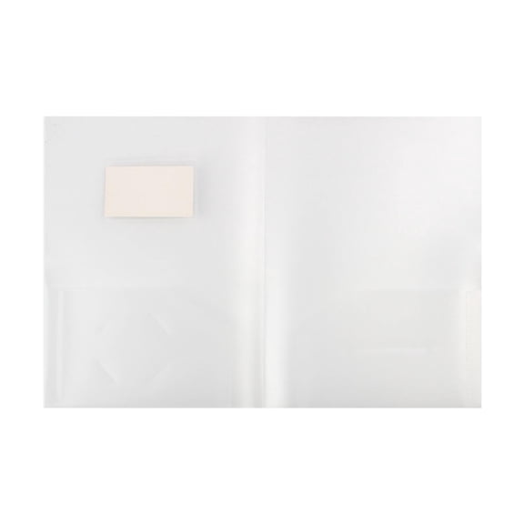 PPKVUFD 1pcs Folders with Pockets, Plastic Pocket Folders Clear Folders with 2 Pockets, Plastic Poly Folders with Label Pocket & Business Card Slot for Office, Letter Size, A4 Size, Clear