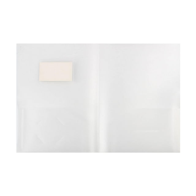 ZTTD 1pcs Folders with Pockets, Plastic Pocket Folders Clear Folders with 2 Pockets, Plastic Poly Folders with Label Pocket & Business Card Slot for Office, Letter Size, A4 Size, Clear