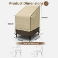 thumbnail image 5 of 45" Patio Stacked Chair Cover, 600D Oxford Fabric Waterproof Chair Covers with Straps, Large Air Vents, Fits for 4-6 Outdoor Stacking Chair, 26W x 34D x 45H inch, Brown & Khaki, 5 of 8