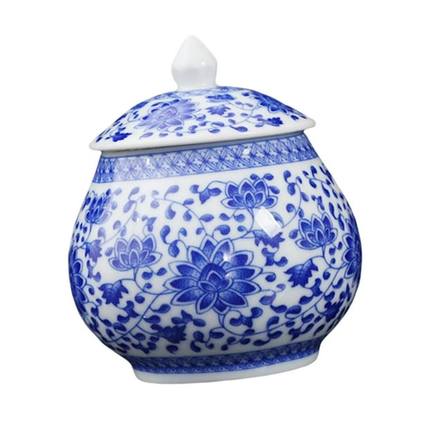 Tarro de jengibre de , florero decorativo, almacenamiento de té, tarro de tradicional, centro de mesa para restaurante, , estilo B Soledad Tarro de jengibre de cerámica