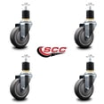 thumbnail image 2 of 4 Inch Thermo Rubber Wheel Swivel 1-7/8 Inch Expanding Stem Caster Set, 2 of 2