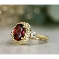thumbnail image 2 of 2.50CT Oval Cut Simulated Red Garnet Women's Engagement Gift Ring 14K Yellow Gold Plated, 2 of 5