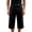 AB326 Black, variant on Tisuna Capri Dress Shorts For Men Solid Color High Waist Straight Leg Shorty Soft Casual Man Work Business Office Shorts Black Size L