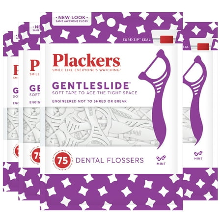 Plackers Gentleslide Dental Floss Picks - 75 Count (Pack of