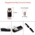 thumbnail image 3 of Conectores de cable LED enchufables TYUMEN 12 piezas Terminales de cable compactos universales de 2 pines y 2 vías No requiere pelado de cables Conectores de cable de resorte sin herramientas Conector, 3 of 5