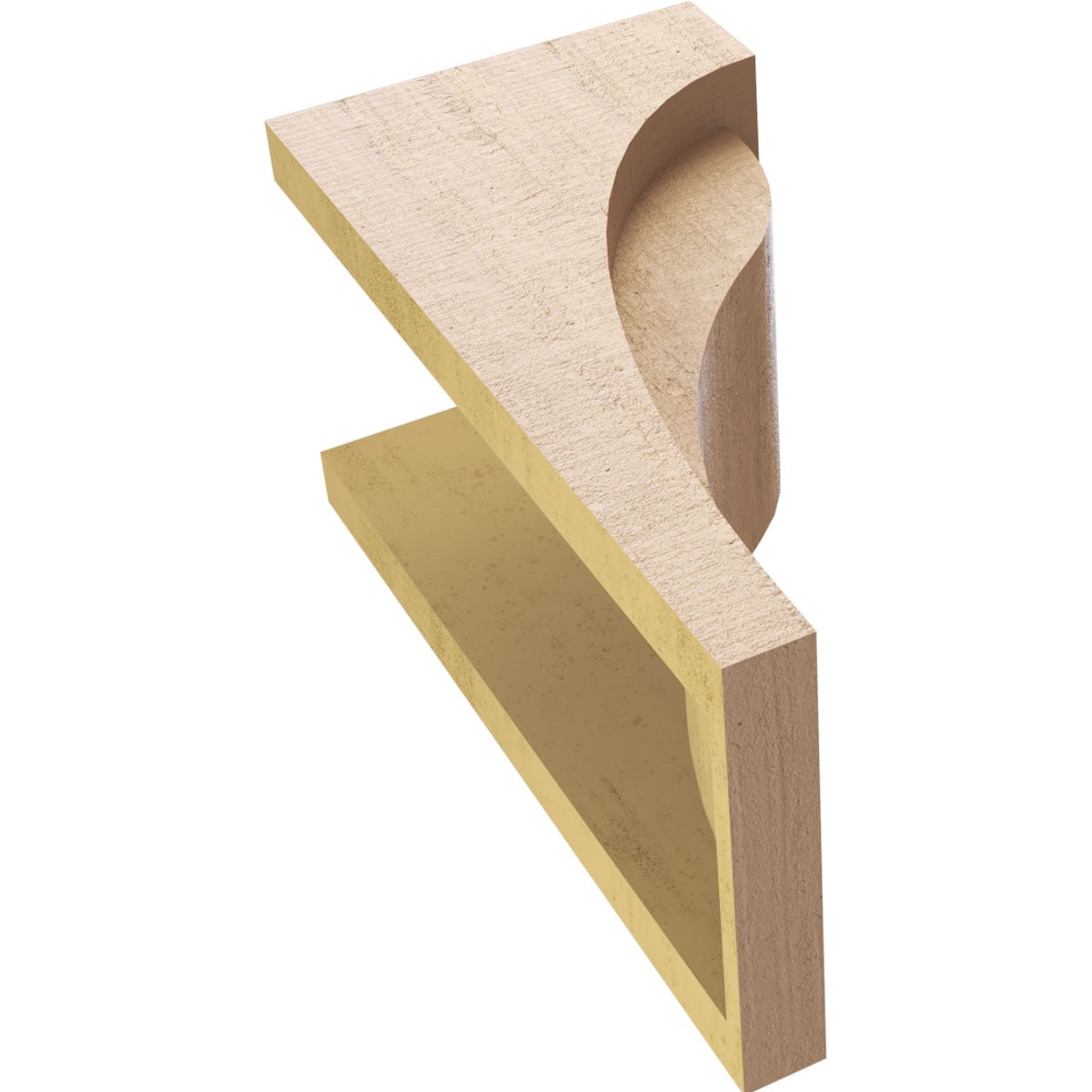 7"W x 7"D x 14"H Wide Helena Rough Cedar Woodgrain TimberThane Corbel, Primed Tan