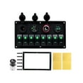 thumbnail image 1 of DC 12-24V Boat Marine Rocker Switch Panel LED Dual USB Socket Charger 1A&2.1A Voltmeter for Car RV Truck Camper GPS Mobiles, 1 of 7