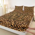 thumbnail image 4 of jejeloiu Animal Print Monogram M Queen Sheet Sets For Kids,Cheetah Classic Initial Print Bed Set For Women,4pcs, 4 of 6
