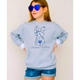 thumbnail image 4 of Happy Easter Sweatshirt for Women Teens and Girls Blue Floral Chinoiserie Bunny Pullover Gray Sweatshirt Youth XS, 4 of 5