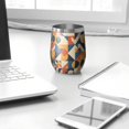 thumbnail image 3 of 12oz Stainless Steel Insulated Wine Tumbler with Lid and Straw – Double Wall Vacuum Mug for Hot & Cold Drinks, 304 Steel Interior, Sweat-Free Design, 3 of 5