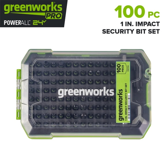 Greenworks Pro 100PC 1" Impact Security Bit Set, PA51102A1