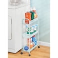 thumbnail image 2 of mDesign Steel Slim Rolling Utility Cart Storage Organizer, Shelves - Mint Green, 2 of 8