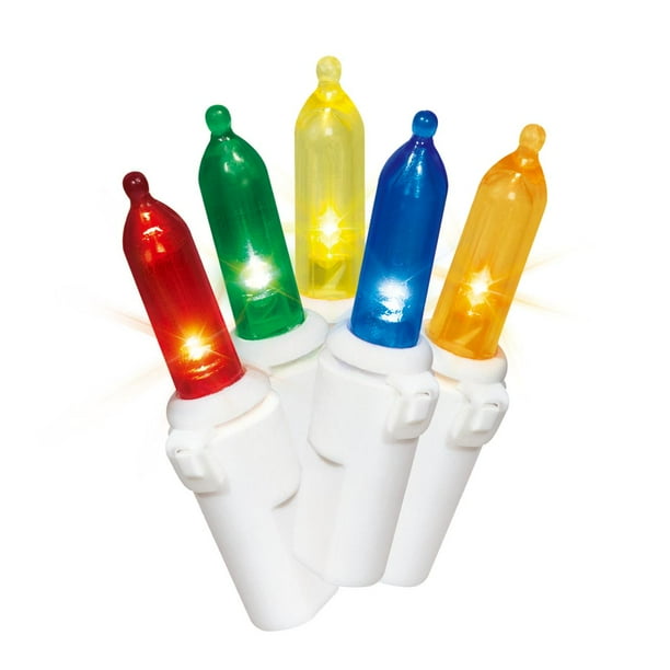 Holiday Time 100Count Multicolor LED Mini Christmas Lights, with White