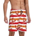 thumbnail image 2 of Balery Red Lobster Pantalones cortos de pijama de punto de algodón para hombre con cinturilla y bolsillos-Large, 2 of 6