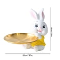 thumbnail image 2 of Cute Rabbit Storage Tray Resin Sculpture Key Tray Home Decor(Yellow rabbit), 2 of 7