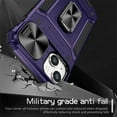 thumbnail image 2 of SaniMore for iPhone 12 Stand Case, Slide Camera Cover 360 Degree Rotating Kickstand Magnetic Car Mount Hybird Tri-layer Rugged Shell Military-grade Shockproof Anti-drop Cover, Purple, 2 of 10
