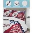thumbnail image 3 of Full Size Quilt Bedding Set, Anniversary USA Reversible Summer Quilt 3 Pieces, 4th of July 1776-2026 American Flag Lightweight Bedspreads Coverlets with 2 Pillow Shams for All Seasons, 3 of 5