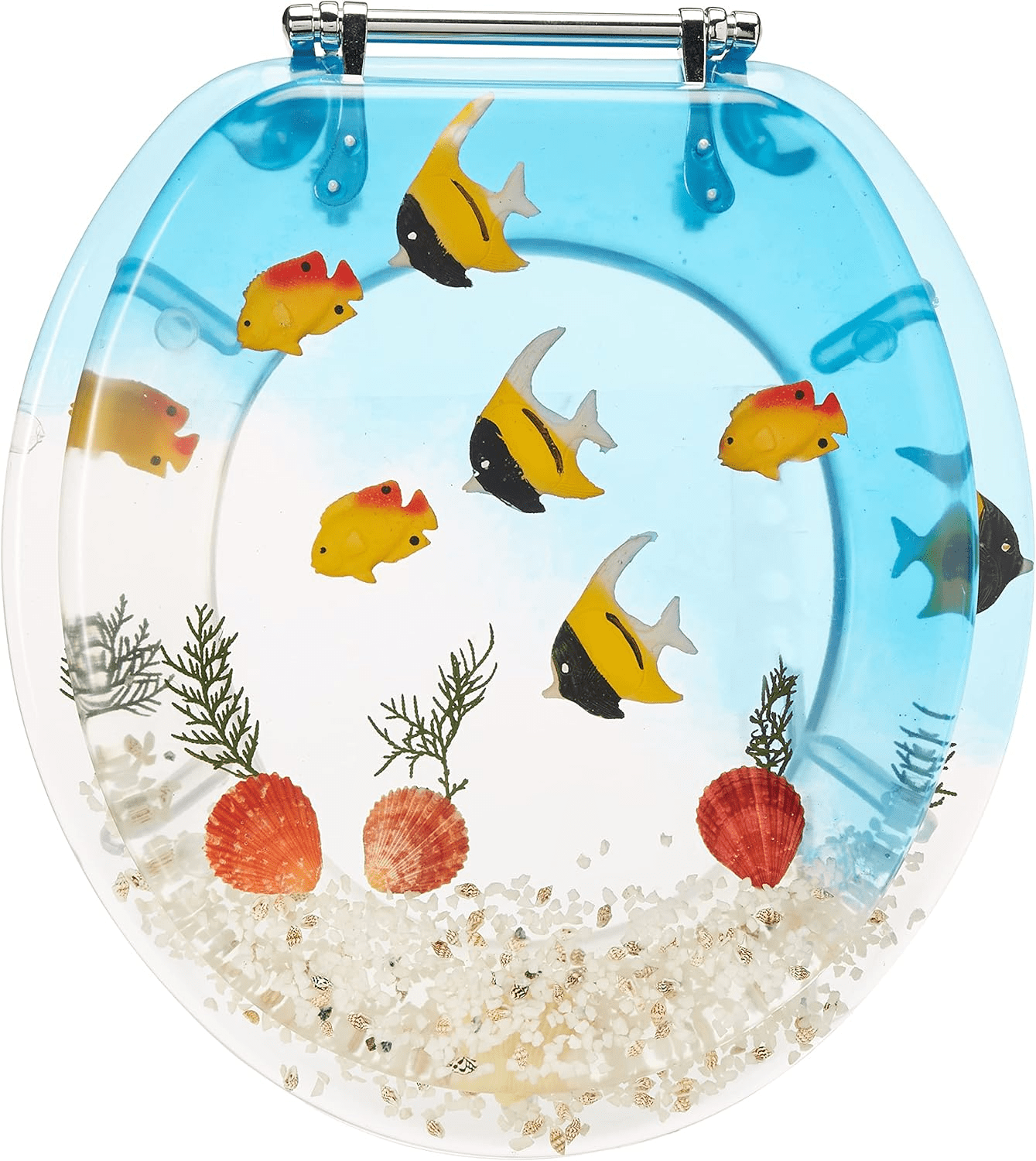 17 Inch Toilet Seat Aquarium Blue