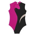 thumbnail image 4 of Doomiva Kids Girls Sparkle Sleeveless Color Block Gymnastics Leotard Ballet Skating Jumpsuit Bodysuit Activewear Hot Pink 16, 4 of 6
