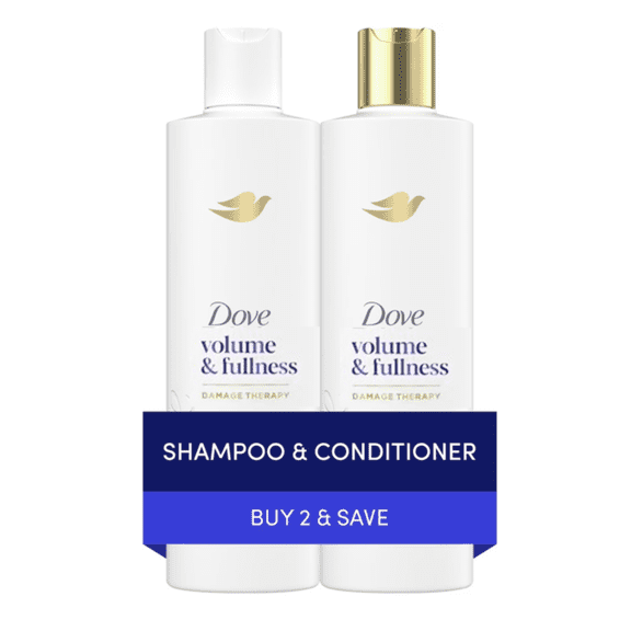 Dove Shampoo & Conditioner for Women Volume & Fullness with Bio-Protein Care Technology and Biotin, 12 fl oz 2 count
