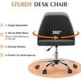 thumbnail image 2 of Atilioo Office Vanity Chair, Armless Computer Desk Chair, 360° Rolling Swivel Adjustable Seat Height, Comfy Fabric Upholstered, Easy to Assemble, Ideal for Bedroom Study Makeup Room, Black, 2 of 7