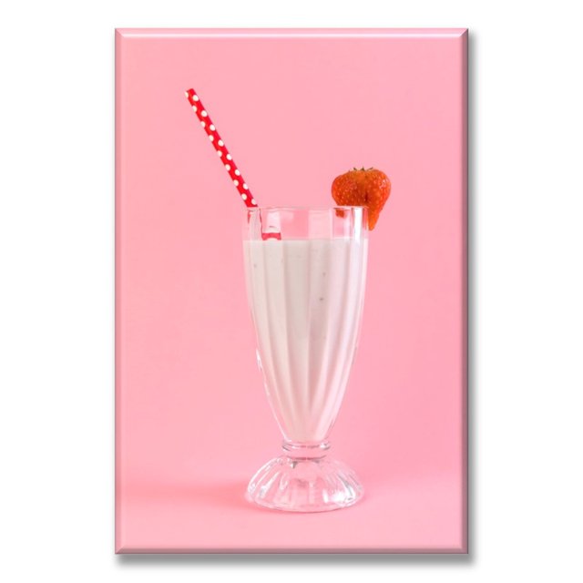 Cuadro Canva Pixtreats listo para Colgar tipo galería Milkshake Fresa 50X75 cm