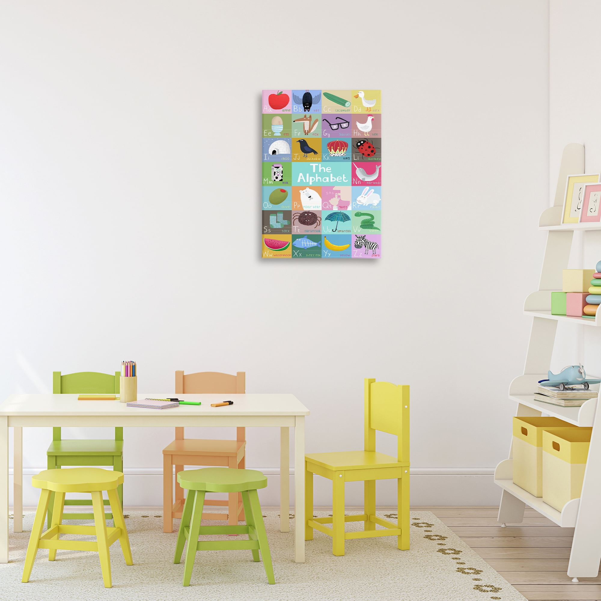 Stupell Industries First Words Alphabet Canvas Wall Art, design by Carla Daly