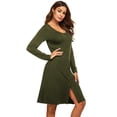 thumbnail image 6 of Ekouaer Button Down Nightgown for Women Long Sleeve Sleepwear V Neck Nightshirt Boyfriend Pajama Dress Sleep Dress, 6 of 6