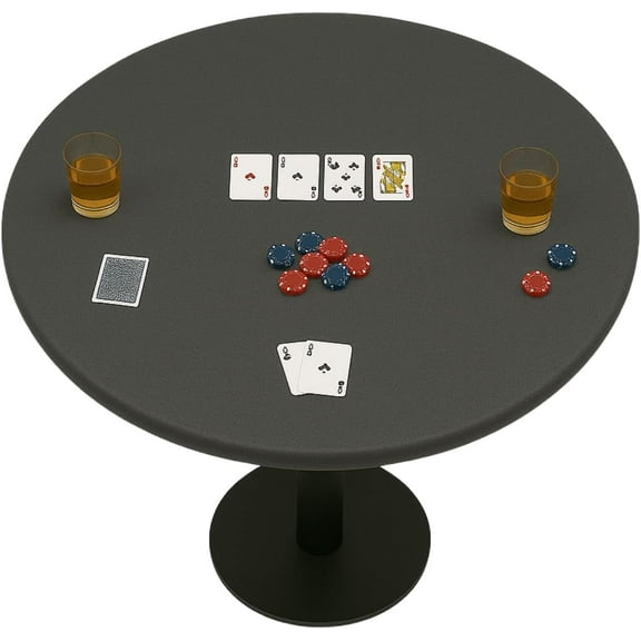 Feltectors Felt Tablecloth Poker Table Topper Round Tables Cover 36-48 inch- Gray