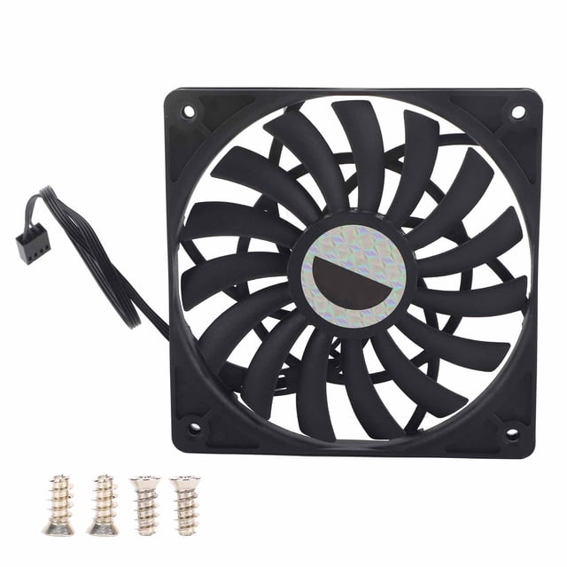 Ventilador de refrigeración para CPU de computadora F12012, ventilador enfriador para computadora de escritorio ultradelgado (4 pines negro)