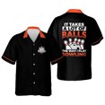 thumbnail image 2 of Camisa hawaiana con estampado 3D de bolos deportivos para hombre, camisas de playa de verano geniales, blusas de manga corta con solapa de gran tamaño, blusa con botones, 2 of 5