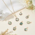 thumbnail image 4 of 8pcs 4 styles Natural Abalone Shell/Paua Shell Pendants with Eco-Friendly Copper Wire Wrapped Teardrop & Flat Round & Rectangle & Square Real 18K golden Plated, 4 of 7