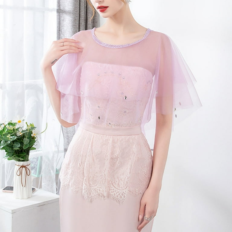 lanema Tulle Capes Soft Shawls and Wraps Capelets for Bridesmaid Evening  Dresses - Walmart.com