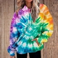 thumbnail image 2 of CFLVAEK Oversized Hoodies for Women Fashion Tie Dye Graphic Hoodie Fall Long Sleeve Hooded Pullovers with Drawstring Multicolor XXL, 2 of 8