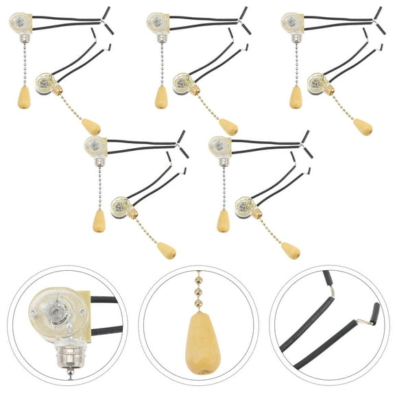 LABSERRON 10Pcs Pull Chain Light Fixture Silver Plastic for Ceiling